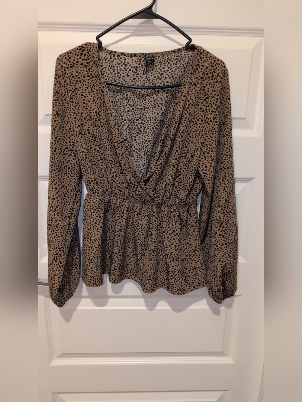 Shien  Women's Brown Printed Peplum Blouse
